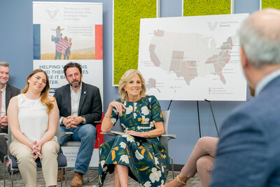 The First Lady of the United States Dr. Jill Biden visits The Steven A. Cohen Military Family Clinic at VVSD, Oceanside in Oceanside, California on February 4, 2023.