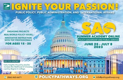 Now accepting applications for the Summer Academy for Policy Leadership and Public Service Online! Program dates: June 25 - July 8, 2023.