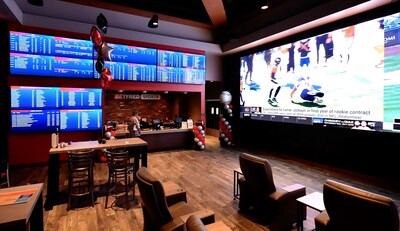 Powered by Betfred Sportsbook, the WKP Sportsbook boasts a massive Planar 4K direct view LED video wall (47' wide by 9' tall) and displays, a cashier stand with wagering terminals, and strategically located betting kiosks.