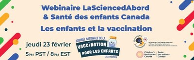 Jeudi le 27 janvier c'est la Journée nationale de la vaccination pour les enfants. Cette journée réunira l'industrie, communicateur·ices et expert·es de toutes les disciplines afin de sensibiliser la population sur l'immunisation des enfants, qui représentent le groupe de personnes le moins vacciné au Canada. (Groupe CNW/L'association canadienne des centres de sciences)