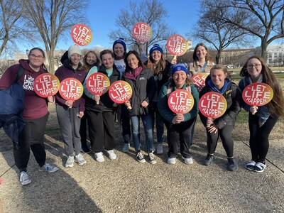 An ambassador for Save the Storks, actress and producer Ashley Bratcher  joins next generation advocates for life during the March for Life in Washington, D.C., January 20, 2023.