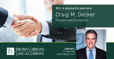 Brown Gibbons Lang & Company (BGL), a leading independent investment bank and financial advisory firm, is pleased to announce the addition of Craig M. Decker as a new Managing Director within its Services vertical.