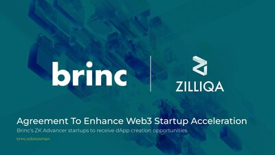 Brinc's agreement with Zilliqa to enhance Web3 startup acceleration and provide Brinc's portfolio companies and future cohorts dApp creation opportunities