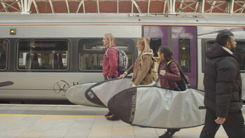 Heathrow Express marks its 25th anniversary with a new short film series, The Luggage Diaries, celebrating passengers’ precious and unique cargo. The films reveal the stories behind a cellist, horologist and surfer’s travels on the train service, which transports 11 million cases to and from Heathrow every year. (PRNewsfoto/Heathrow Express)