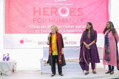 Secretary Clinton addresses the 40 Heroes in Desai Foundation's Heroes for Humanity Initiative