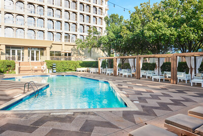 SCAAA upgraded the public spaces at the DoubleTree by Hilton-a 312,480 square foot hotel on Dallas Market Center's 100-acre campus. SCAAA's design solution emerged from a study of the evolving neighborhood and resulted in streamlined hotel operations and improved overall guest experience. Photo credit: Courtesy of SCAAA