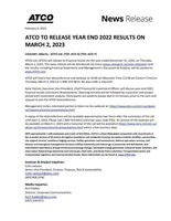 ATCO TO RELEASE YEAR END 2022 RESULTS ON MARCH 2, 2023 (CNW Group/ATCO Ltd.)