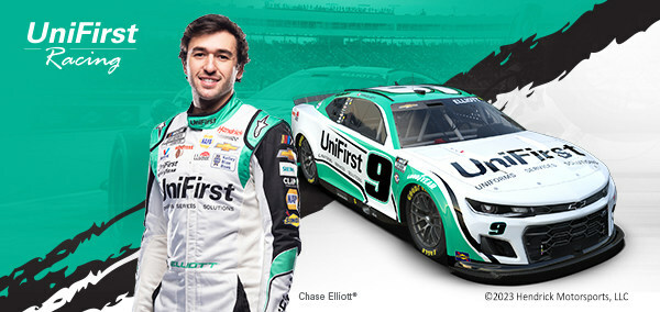 Chase Elliott and the No. 9 UniFirst Chevy.