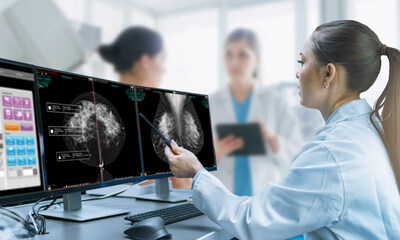 Breast Care Radiologist reading on NovaMG PRO and Ikonopedia