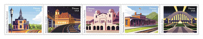 U.S. Postal Service Honors the Spirit of Train Travel with New Railroad Station Stamps