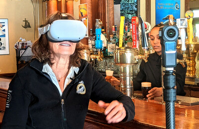 NCBC CEO/CFO Jennifer Owen test drives a headset for the new Spyglass experience.