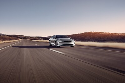 Air Touring is at the heart of the Lucid Air family, with an extraordinary fusion of performance and interior space, wrapped in a sleek aerodynamic design. With 620 horsepower, the dual-motor, all-wheel-drive Lucid Air Touring accelerates from 0-60 mph in 3.4 seconds. It offers an EPA-estimated driving range of 425 miles when equipped with 19” wheels. Touring is also Lucid’s most efficient Air model to date, achieving a landmark 140 MPGe EPA rating.
