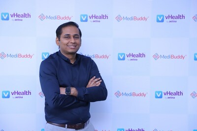 Satish Kannan, Co-Founder & CEO, MediBuddy, India's largest digital healthcare platform at vHealth's acquisition by MediBuddy, today in Delhi, India.