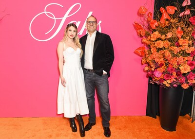 Emma Roberts and Marc Metrick at the Saks NYFW Party on February 8