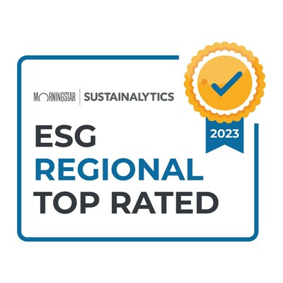 Sustainalytics ESG Regional Top Rated badge