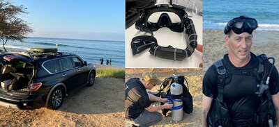 Dr. Patrick Fullerton, founder and CEO of OPTAC-X, successfully tested Vuzix Smart Swim® glasses for underwater satellite communications connectivity at Electric Beach on the southwest coast of Oahu, Hawaii. The test was a collaborative effort between Vuzix Corporation, OPTAC-X, and Kymeta.
