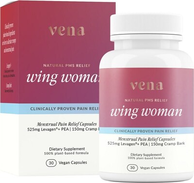 A revolutionary, clinically proven* pain reliever, Wing Woman's 100% plant-based formula leverages intentional ingredients to help relieve aches and pains to support a more comfortable menstrual cycle.