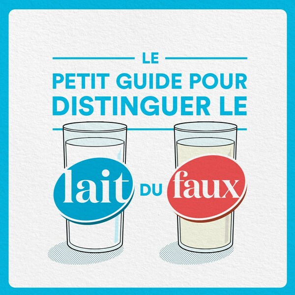 Petit guide pour distinguer le lait du faux (Groupe CNW/Producteurs de lait du Québec)