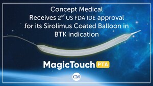 Concept Medical obtuvo la aprobación de exención de dispositivo de investigación (EDI) para su balón recubierto de sirolimus Magic Touch para el tratamiento de la enfermedad arterial por debajo de la rodilla (BTK, por sus siglas en inglés)