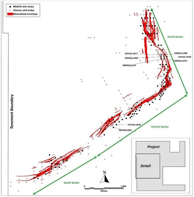 Figure 6: Location of Bravo Drilling Reported in this News Release (CNW Group/Bravo Mining Corp.)