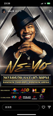 Promotional poster for Ne-Yo's Thailand concert