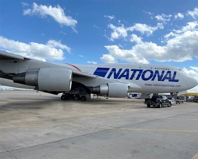 National Airlines B747-400F Aircraft Departing Orlando, U.S. with Humanitarian Aid