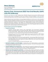Keyera Corp. Announces 2022 Year End Results, KAPS Line-Fill Underway (CNW Group/Keyera Corp.)