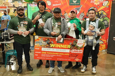 The winners of Island Pacific's 2nd Annual SUPERBALL: Fishball eating contest were 30 participants from all over the West Coast.  Reining champion Gener De Guzman, who drove all the way from Vallejo to Santa Clarita wins by beating his own record of 35 by eating 36 fishballs under one minute. 1st runner up, winning $500 goes to Reinzel and 2nd place goes to James, Lucy and Erwin with a consolation prize of $300.  This event is made possible by Mekeni Food International and SoCal Filipinos.