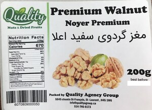 Avis de ne consommer aucun produit de marque Quality Nuts &amp; Dried Fruits préparé et vendu par l'entreprise Groupe d'agences qualité (Quality Agency Group)