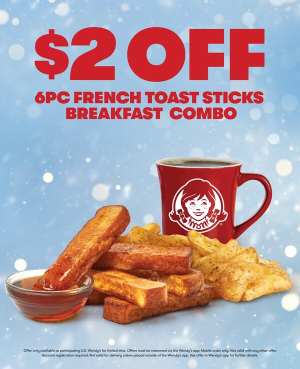 Grown-Up Snow Day: Get $2 off a 6 PC Homestyle French Toast Sticks Breakfast Combo and feel like a kid again