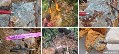 Figure 6: Copper mineralisation in trenches and creeks, Mountain Gate. (CNW Group/Kainantu Resources Ltd.)