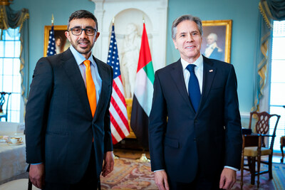 H.H. Sheikh Abdullah bin Zayed Al Nahyan, Minister of Foreign Affairs and International Cooperation, on Tuesday met with Antony Blinken, US Secretary of State, in Washington.