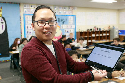 A $10,000 technology grant from Rack Room Shoes changed how Sou Lee delivers instructions at John Muir Elementary School. In 2021, the shoe retailer named Lee, a sixth-grade math and science teacher, as one of five winners of its nationwide Teacher of the Year Contest, securing a $10,000 technology grant for the school – and a gift card for free shoes from Rack Room Shoes for Lee. With the grant, the school purchased four iPads, four Apple TVs, and a sound system to play music during recess.