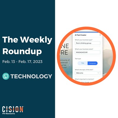 PR Newswire Weekly Technology Press Release Roundup, Feb. 13-17, 2023. Photo provided by Wix.com Ltd. https://prn.to/3YSCLtG