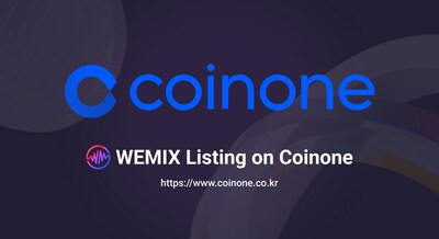 La moneda WEMIX fue aprobada para cotizar en la bolsa de criptomonedas coreana Coinone (PRNewsfoto/Wemade Co., Ltd)