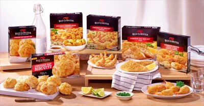 Red Lobster® is launching its first-ever line of frozen seafood products available at retail, joining the line-up of existing retail biscuit offerings to create Red Lobster at Home.