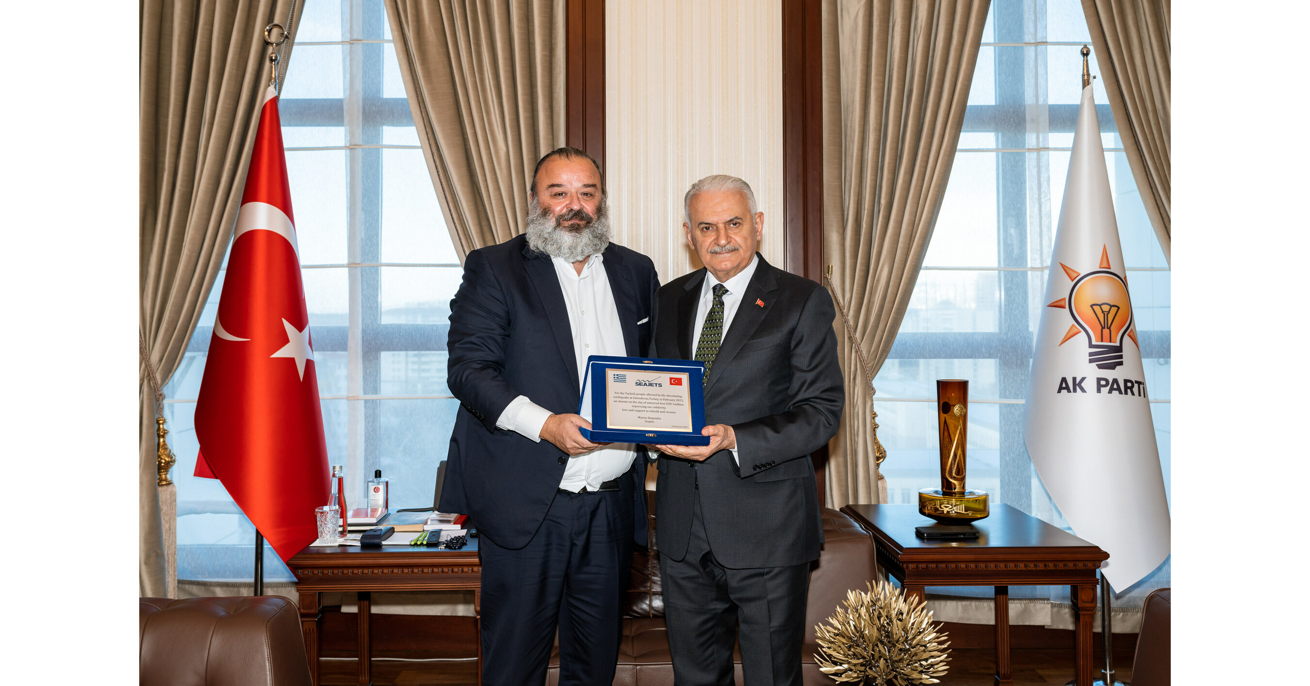 Solidarity donation of 1 million Euros by Marios Iliopoulos and Seajets to the quake-stricken people of Türkiye Solidarity donation of 1 million Euros by Marios Iliopoulos and Seajets to the quake-stricken people of Türkiye
