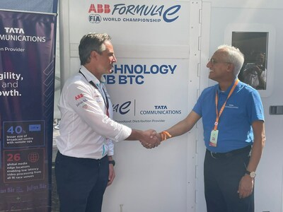 Formula E and Tata Communications announce multi-year collaboration.L-R Mr. Jamie Reigle, CEO, Formula E, Mr. Amur Lakshminarayanan, CEO, Tata Communications