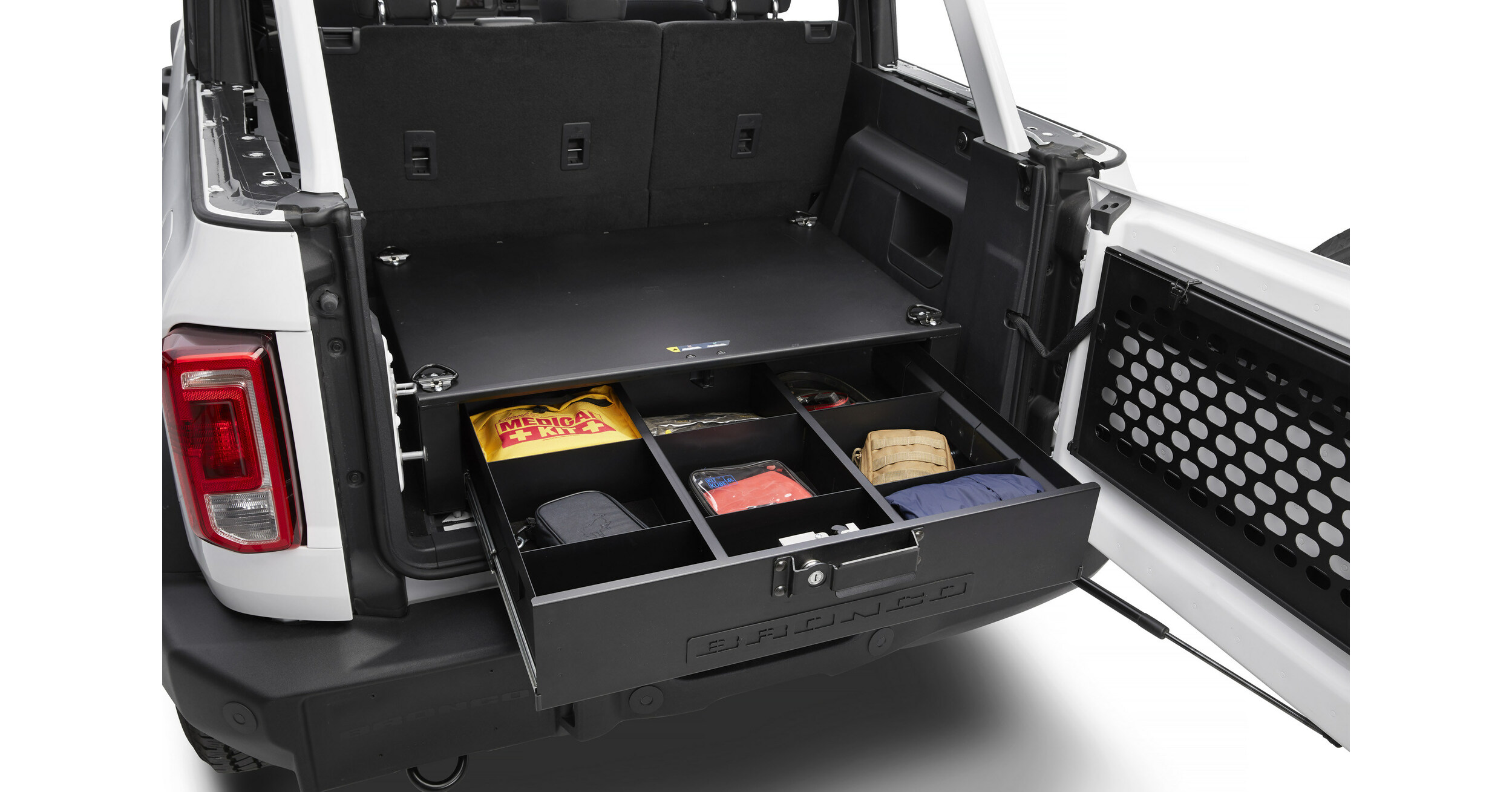 Ford Cargo Area Security Drawer installed