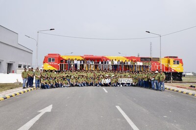 The Wabtec India Team with Indian Railways and Saran District Administration at the factory in Marhowra, Bihar.