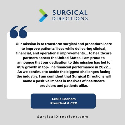 Leslie Basham, Surgical Directions President & CEO