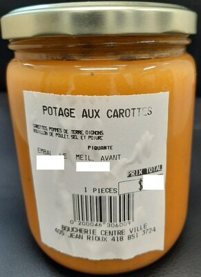 Potage aux carottes (Groupe CNW/Ministre de l'Agriculture, des Pcheries et de l'Alimentation)