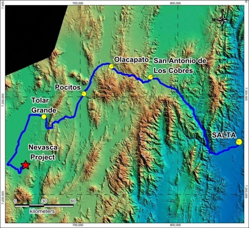 Figure 2: Location and Geographical Features of the Nevasca Lithium Property (CNW Group/CDN Maverick Capital Corp.)