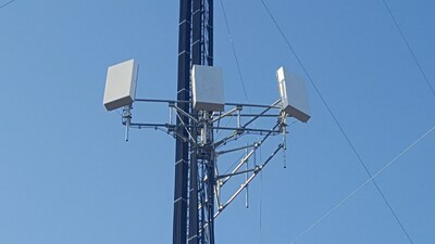 SmartSky's antennas arrayed on a radio tower deliver broadband inflight internet connectivity to business jets.