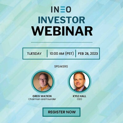 INEO Announces Date For Investor Webinar For Fiscal 2023 Second Quarter Financial Results. Investor Webinar scheduled for Tuesday, February 28, 2023 at 10:00 am PT. (CNW Group/INEO Tech Corp.)