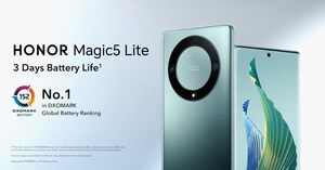 HONOR Magic5 Lite byl uveden na trhy EU a obsadil první místo ve světovém žebříčku baterií DXOMARK