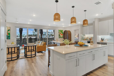 The extensive use of glass and windows maximizes the gorgeous view from the Pool Residences at Sunflower Beach Resort.