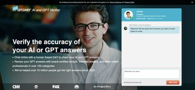JustAnswer Launches Easy Tool to Immediately Verify ChatGPT-Generated Responses Via a Vetted Human Expert