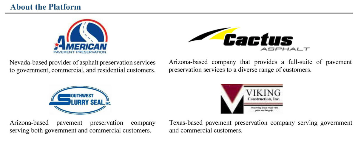 CAP FUNDS LEADS INVESTMENT TO COMPLETE MERGER WITH EXISTING PAVEMENT PRESERVATION PLATFORM - Vimarsana News