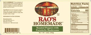 SUNNY DELL FOODS, LLC ISSUES ALLERGY ALERT ON UNDECLARED TREE NUTS (PINE NUTS) IN "RAO'S HOMEMADE BRAND ROASTED RED PEPPERS WITH PORTOBELLO MUSHROOMS"